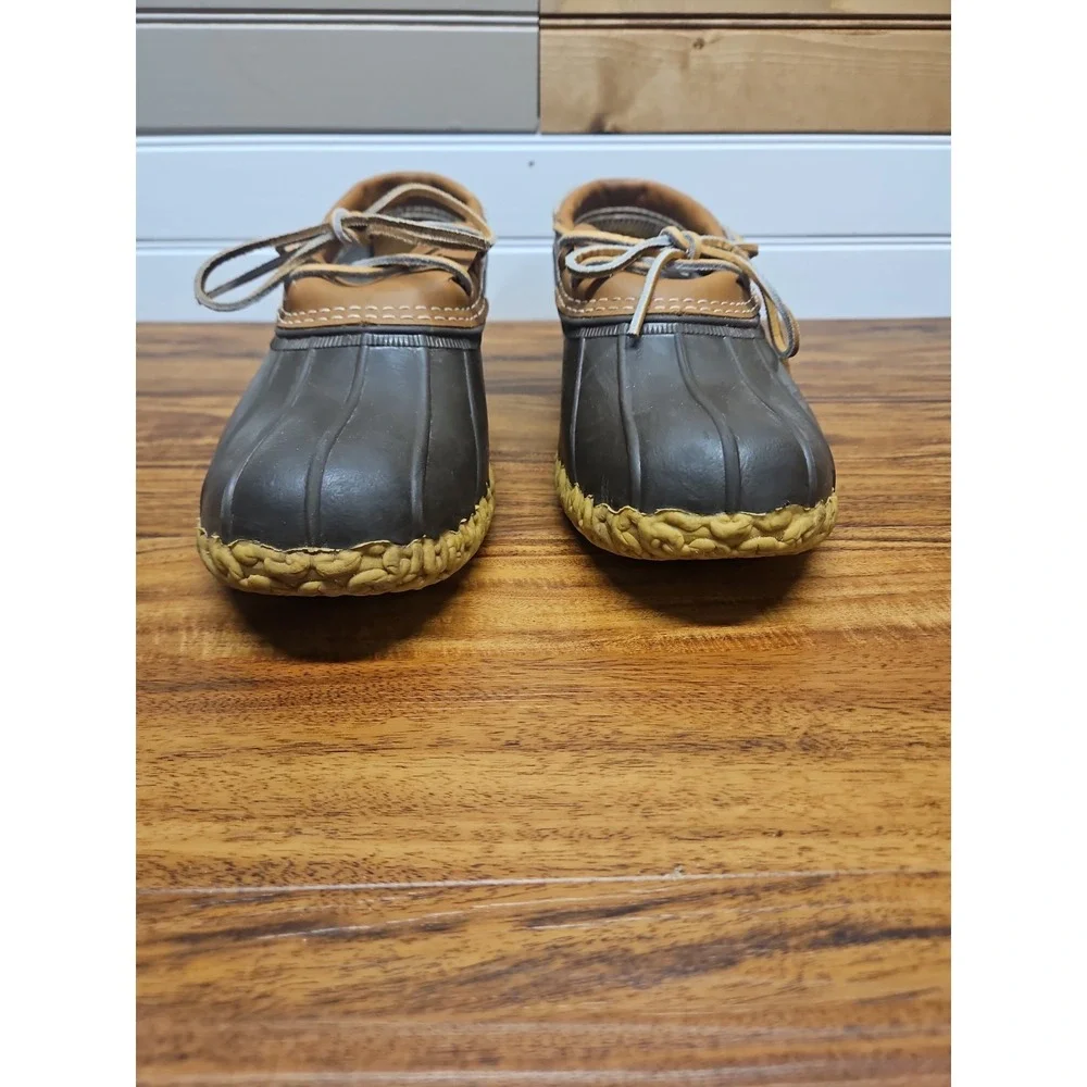 Bean Boots VTG LL Bean Boot Duck Shoes Men 10 USA Leather Gum Rain Moc Tan Brown